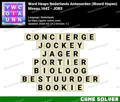 Solution Wordalot Niveau 1642 .